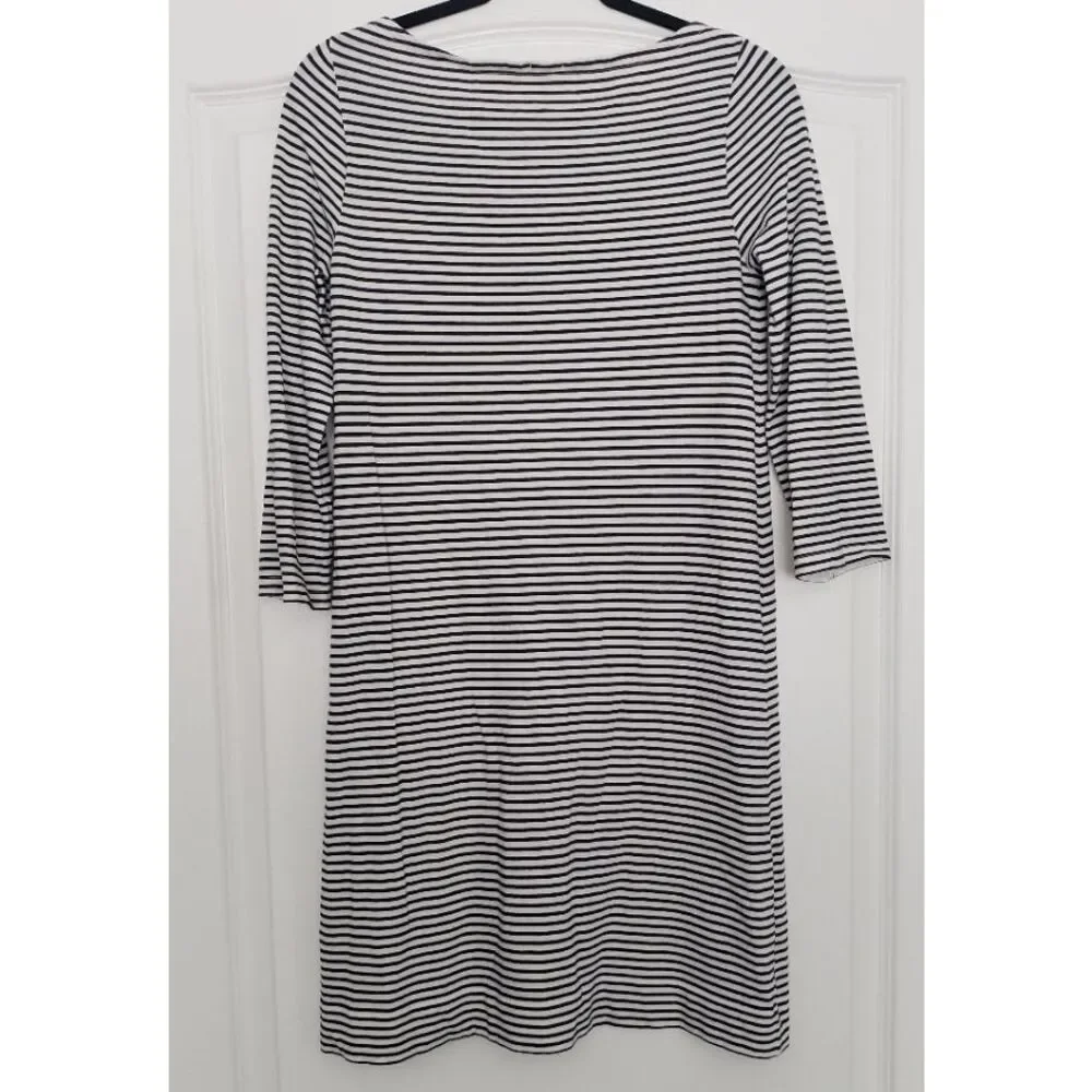 J. Crew Long Sleeve Striped T-shirt‎ Dress Sz M Lightweight Nautical Coastal